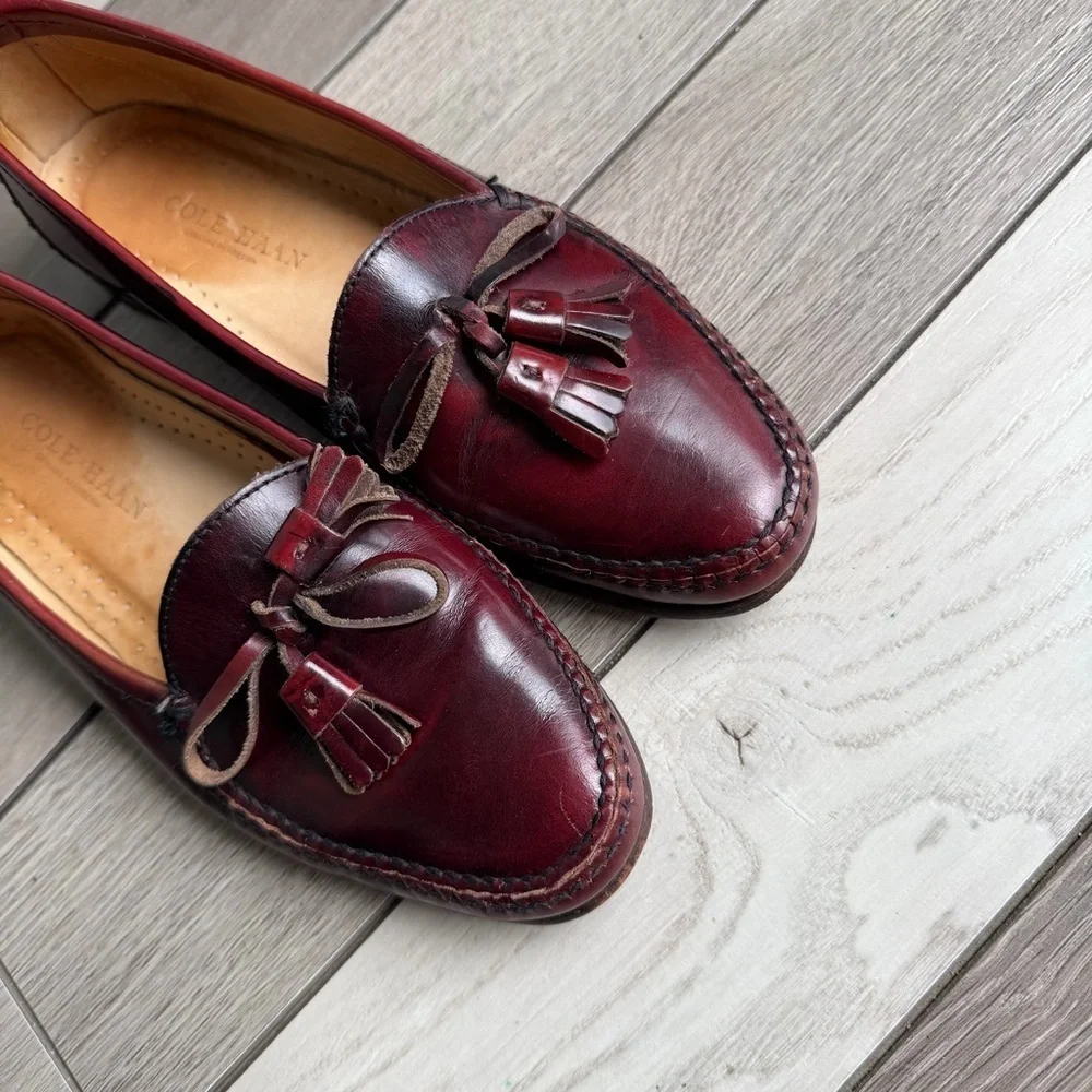 Cole Haan Pinch Tassel Loafers - Burgundy